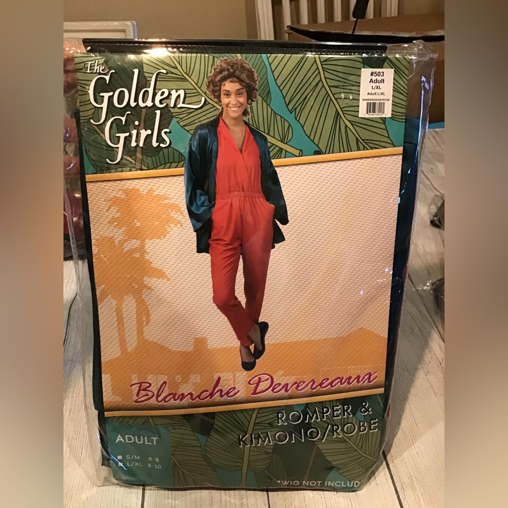 The Golden Girls Blanche Devereaux Red Romper & Teal Kimono Robe Set